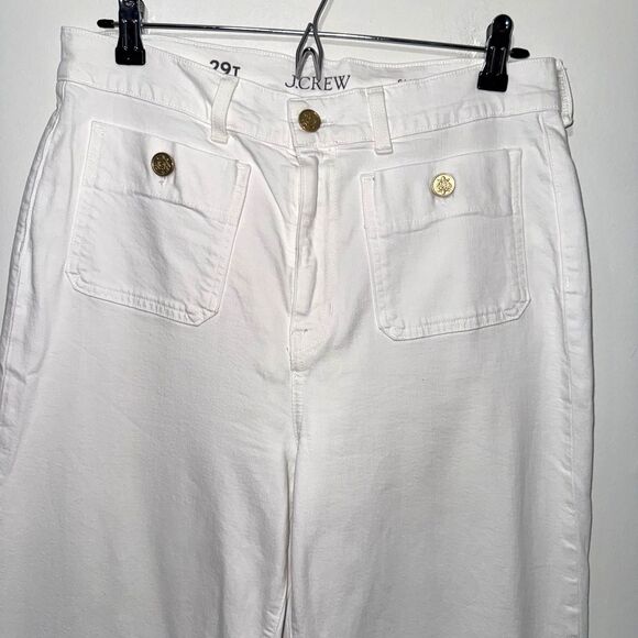 J. Crew Sailor Slim Wide Leg Jean - White 29T - Picture 5 of 10